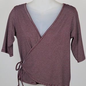 Burgundy and White Striped Cross Shirt